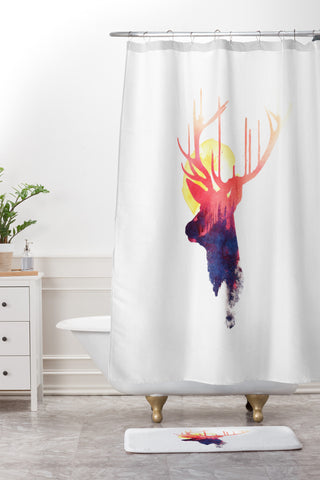 Robert Farkas The burning sun 2 Shower Curtain And Mat