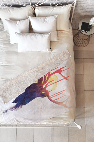 Robert Farkas The burning sun Fleece Throw Blanket