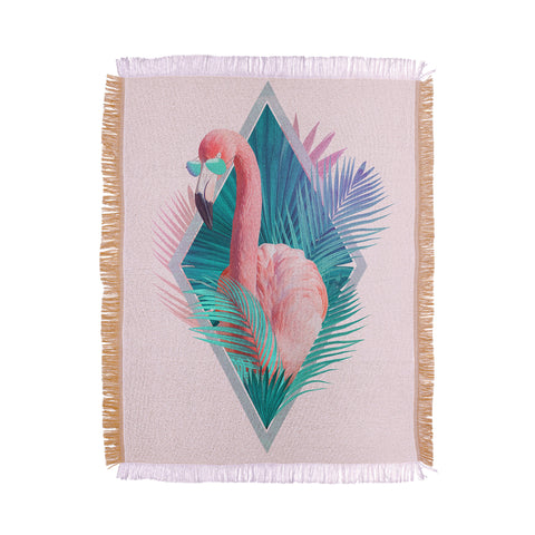 Robert Farkas The Flamingo from Vegas Throw Blanket