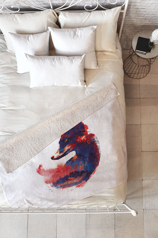 Robert Farkas The future is bright Fleece Throw Blanket