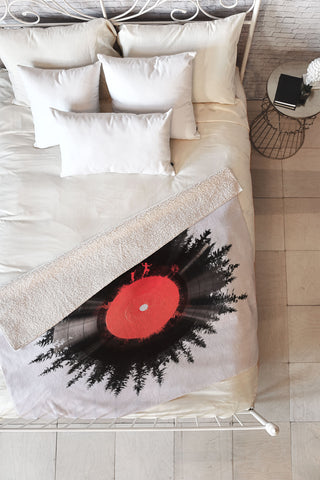 Robert Farkas The Vinyl of my life Fleece Throw Blanket
