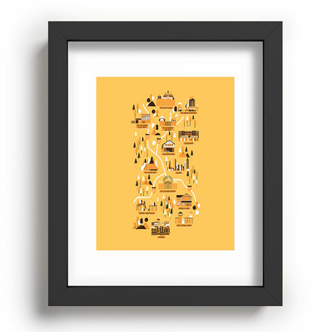 Robert Farkas The Walking Dead Map Recessed Framing Rectangle