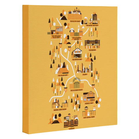 Robert Farkas The Walking Dead Map Art Canvas