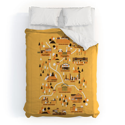 Robert Farkas The Walking Dead Map Comforter