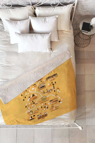 Robert Farkas The Walking Dead Map Fleece Throw Blanket