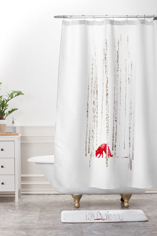 Robert Farkas There is nowhere to run Shower Curtain And Mat