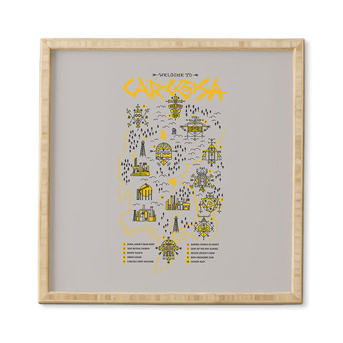 Robert Farkas True detective map Welcome to Carcosa Framed Wall Art