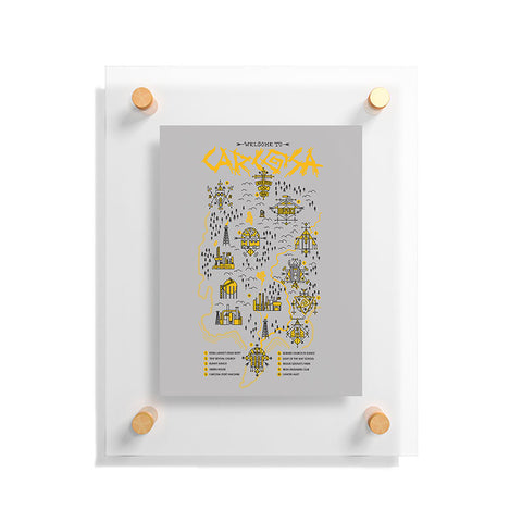 Robert Farkas True detective map Welcome to Carcosa Floating Acrylic Print