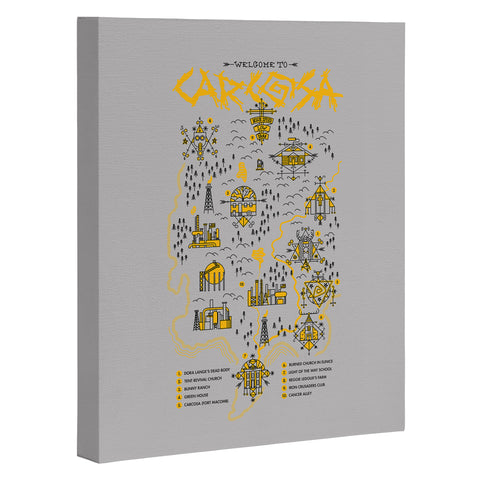 Robert Farkas True detective map Welcome to Carcosa Art Canvas