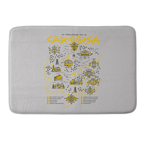 Robert Farkas True detective map Welcome to Carcosa Memory Foam Bath Mat