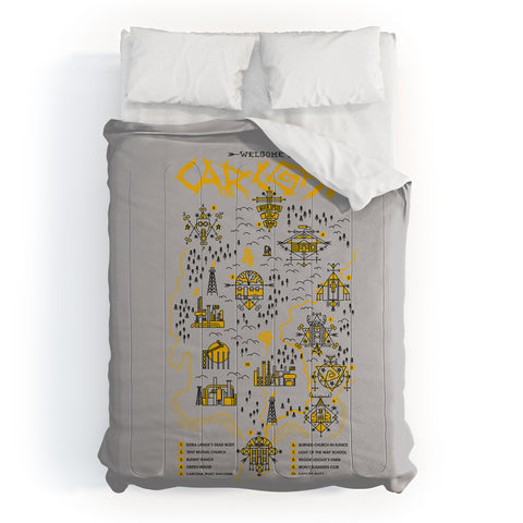 Robert Farkas True detective map Welcome to Carcosa Comforter