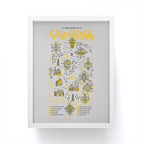 Robert Farkas True detective map Welcome to Carcosa Framed Mini Art Print