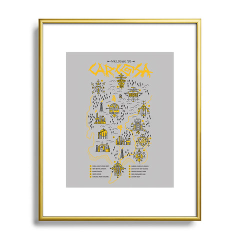 Robert Farkas True detective map Welcome to Carcosa Metal Framed Art Print