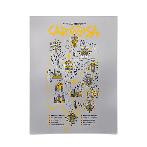 Robert Farkas True detective map Welcome to Carcosa Poster