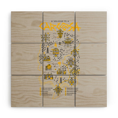 Robert Farkas True detective map Welcome to Carcosa Wood Wall Mural