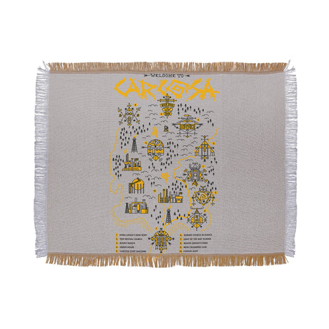 Robert Farkas True detective map Welcome to Carcosa Throw Blanket