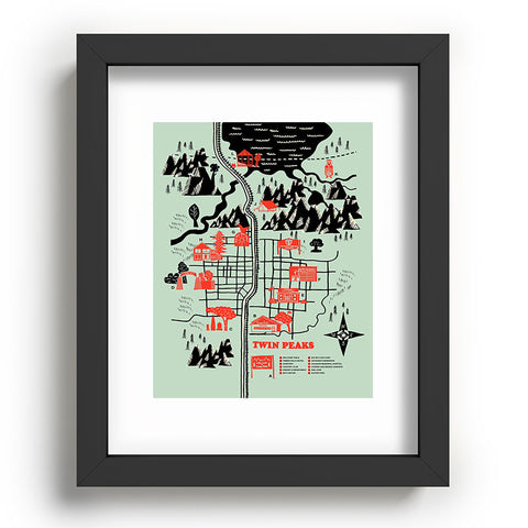 Robert Farkas Twin Peaks Map Recessed Framing Rectangle