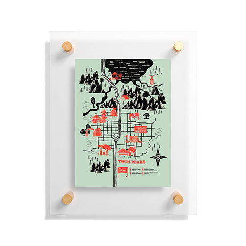 Robert Farkas Twin Peaks Map Floating Acrylic Print