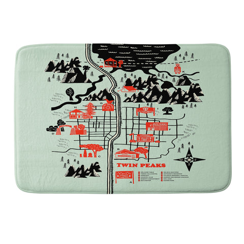Robert Farkas Twin Peaks Map Memory Foam Bath Mat