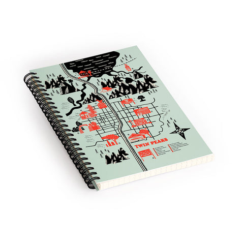 Robert Farkas Twin Peaks Map Spiral Notebook