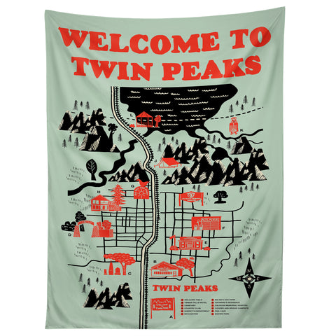 Robert Farkas Twin Peaks Map Tapestry