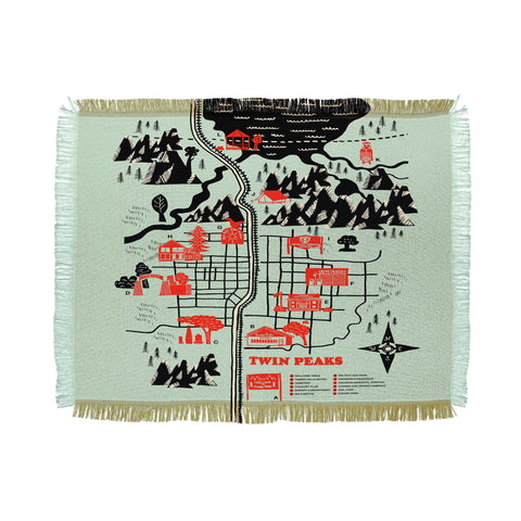 Robert Farkas Twin Peaks Map Throw Blanket