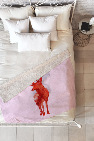 Robert Farkas Useless Deer Fleece Throw Blanket