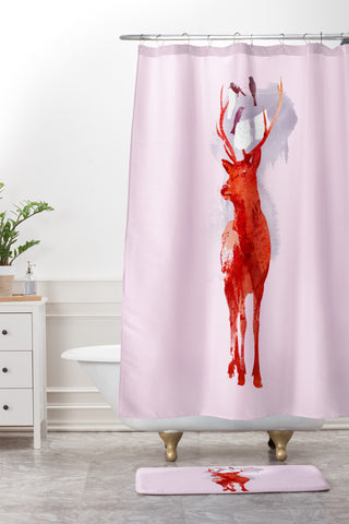 Robert Farkas Useless Deer Shower Curtain And Mat