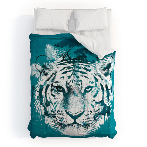 Robert Farkas White Tiger Comforter