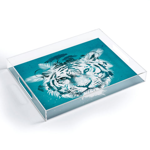 Robert Farkas White Tiger Acrylic Tray