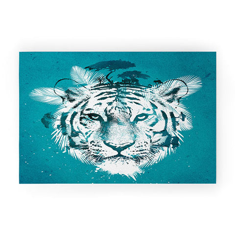 Robert Farkas White Tiger Welcome Mat