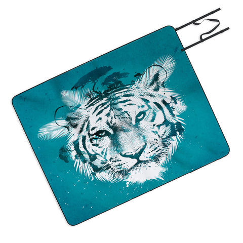 Robert Farkas White Tiger Picnic Blanket