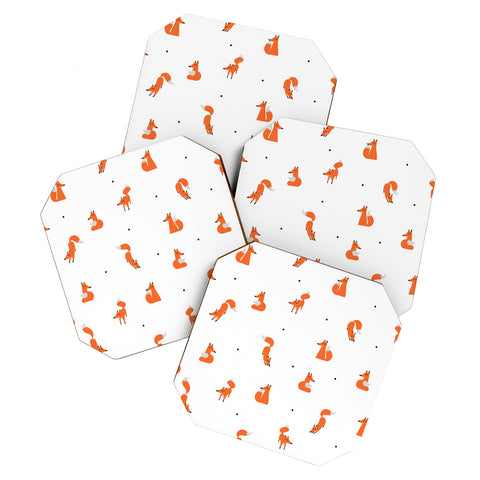 Robert Farkas Winter foxes Coaster Set