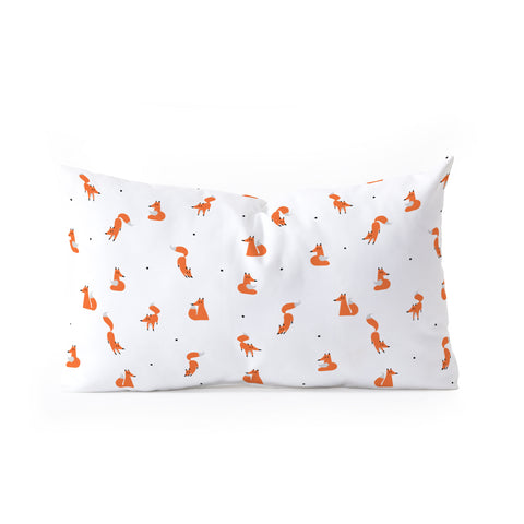 Robert Farkas Winter foxes Oblong Throw Pillow
