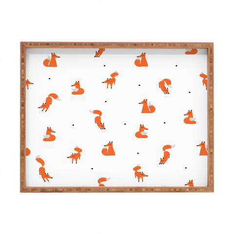 Robert Farkas Winter foxes Rectangular Tray