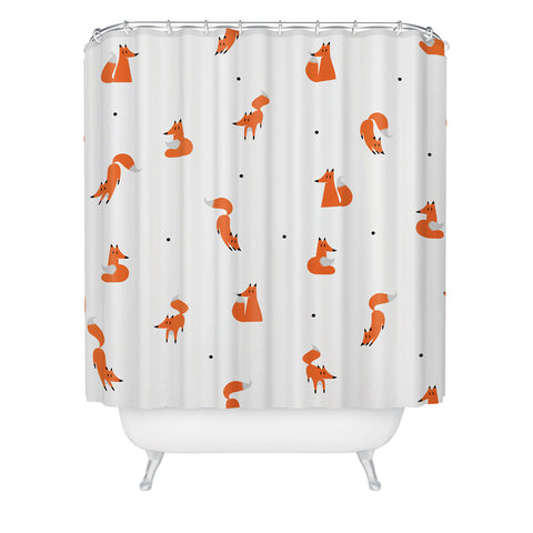 Robert Farkas Winter foxes Shower Curtain