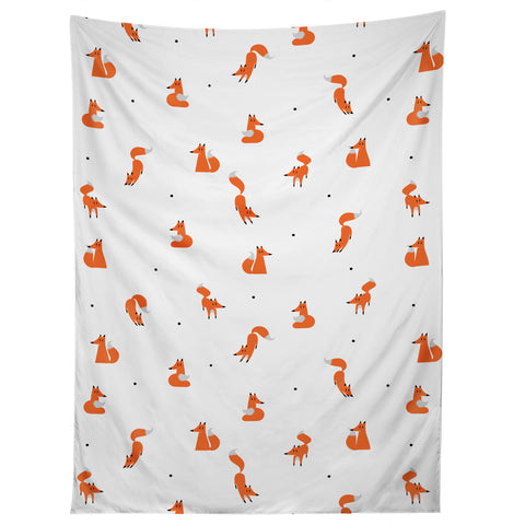 Robert Farkas Winter foxes Tapestry