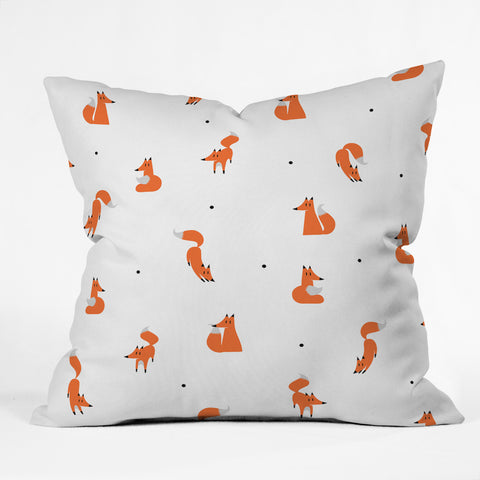 Robert Farkas Winter foxes Outdoor Throw Pillow