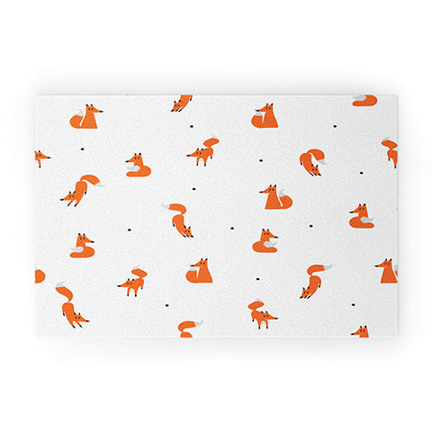 Robert Farkas Winter foxes Welcome Mat