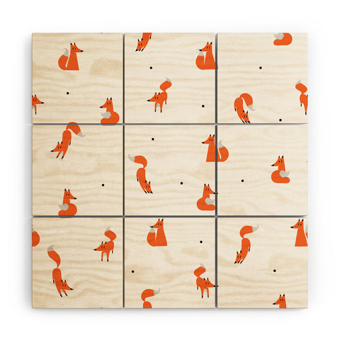 Robert Farkas Winter foxes Wood Wall Mural