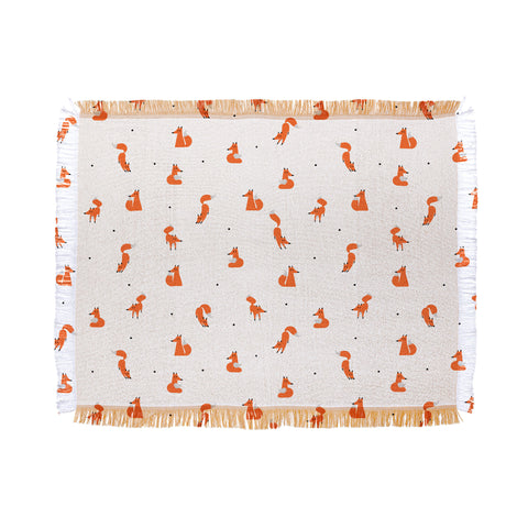 Robert Farkas Winter foxes Throw Blanket