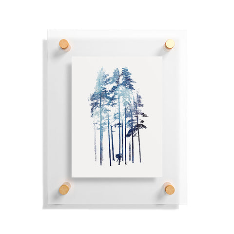 Robert Farkas Winter wolf Floating Acrylic Print