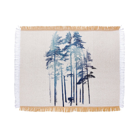 Robert Farkas Winter wolf Throw Blanket