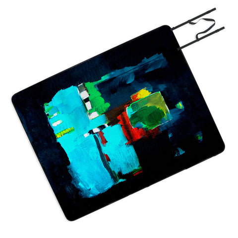 Robin Faye Gates Abstract Blue 1 Picnic Blanket