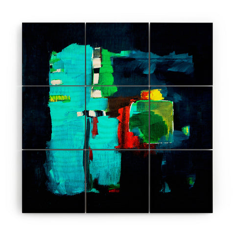 Robin Faye Gates Abstract Blue 1 Wood Wall Mural