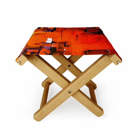 Robin Faye Gates Abstract Orange 1 Folding Stool
