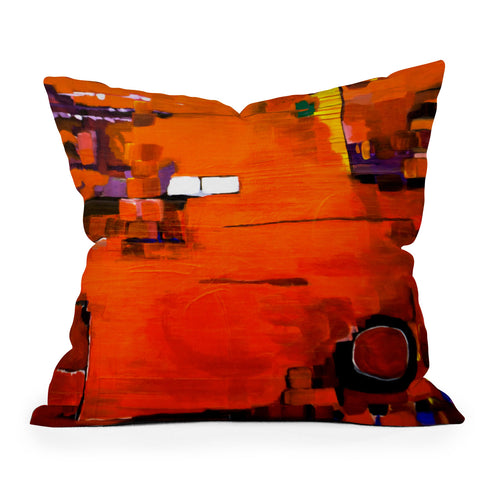 Robin Faye Gates Abstract Orange 1 Throw Pillow