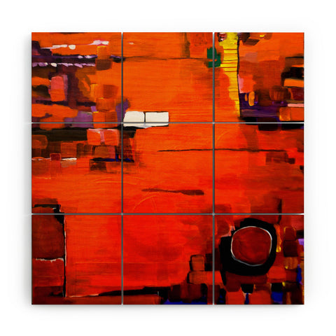 Robin Faye Gates Abstract Orange 1 Wood Wall Mural