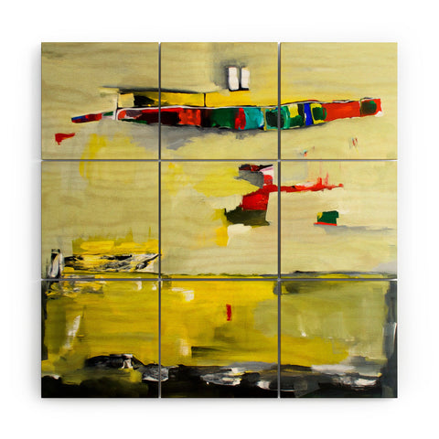 Robin Faye Gates Abstract Yellow Wood Wall Mural