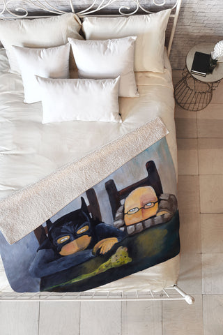 Robin Faye Gates Are Those Raisins Fleece Throw Blanket